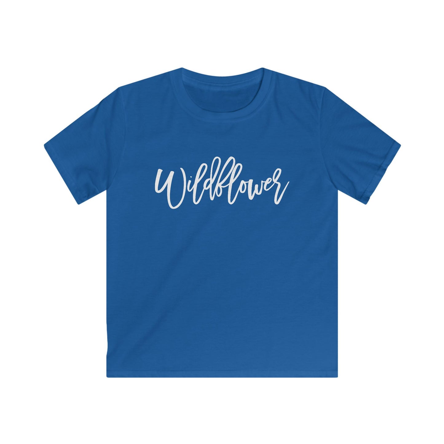 Kids Tee — "Wildflower" Script Graphic, Cute Floral Vibe for Young Girls