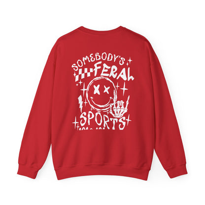 Somebody's Feral Sports Mom Crewneck Sweatshirt