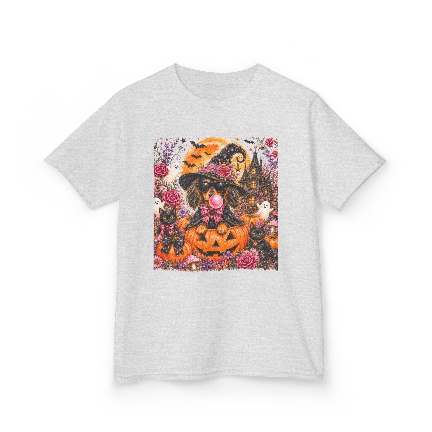 Kids Halloween Cat T-Shirt — Pumpkin Witch Costume Tee for Children