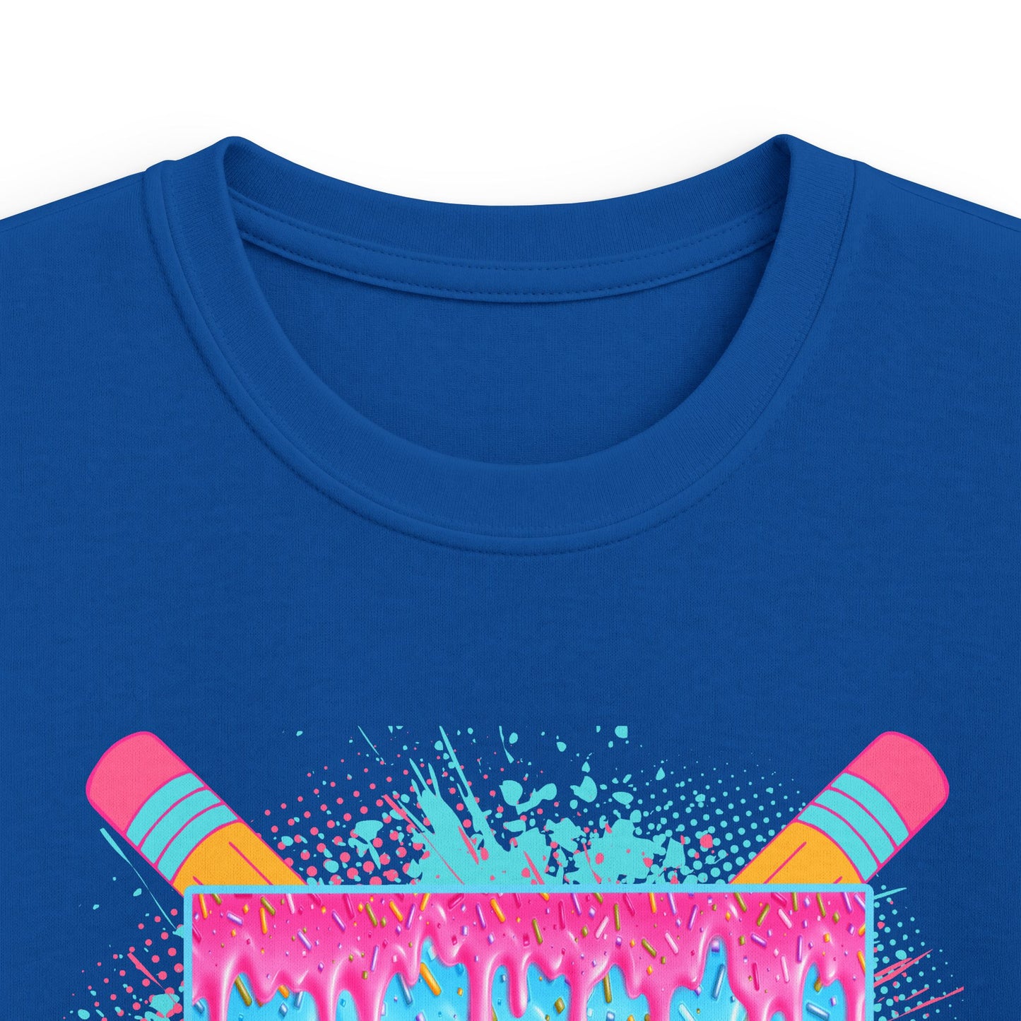 Second Grade Drip Kids T‑Shirt — Colorful Pencil Back‑to‑School Tee