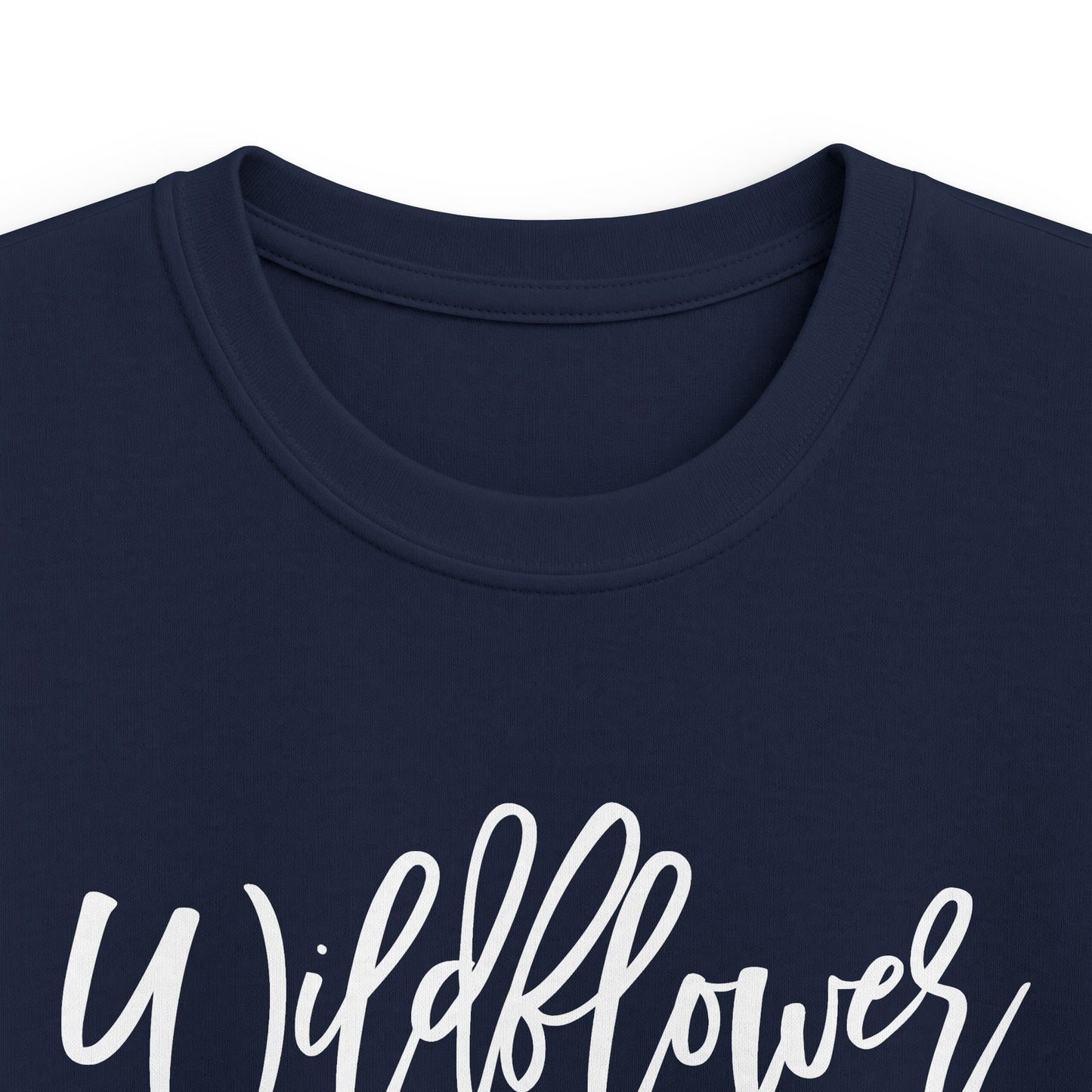 Kids Tee — "Wildflower" Script Graphic, Cute Floral Vibe for Young Girls