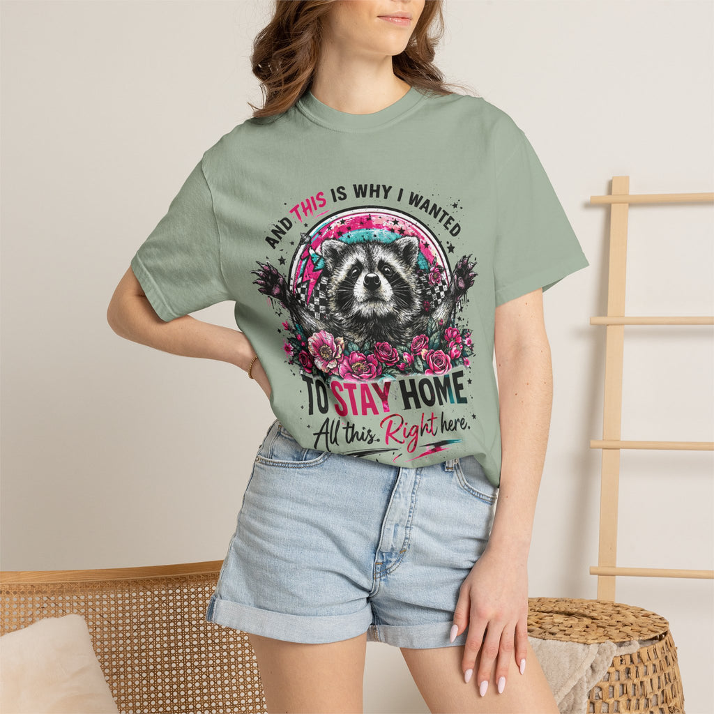 Raccoon "To Stay Home" Graphic T-Shirt