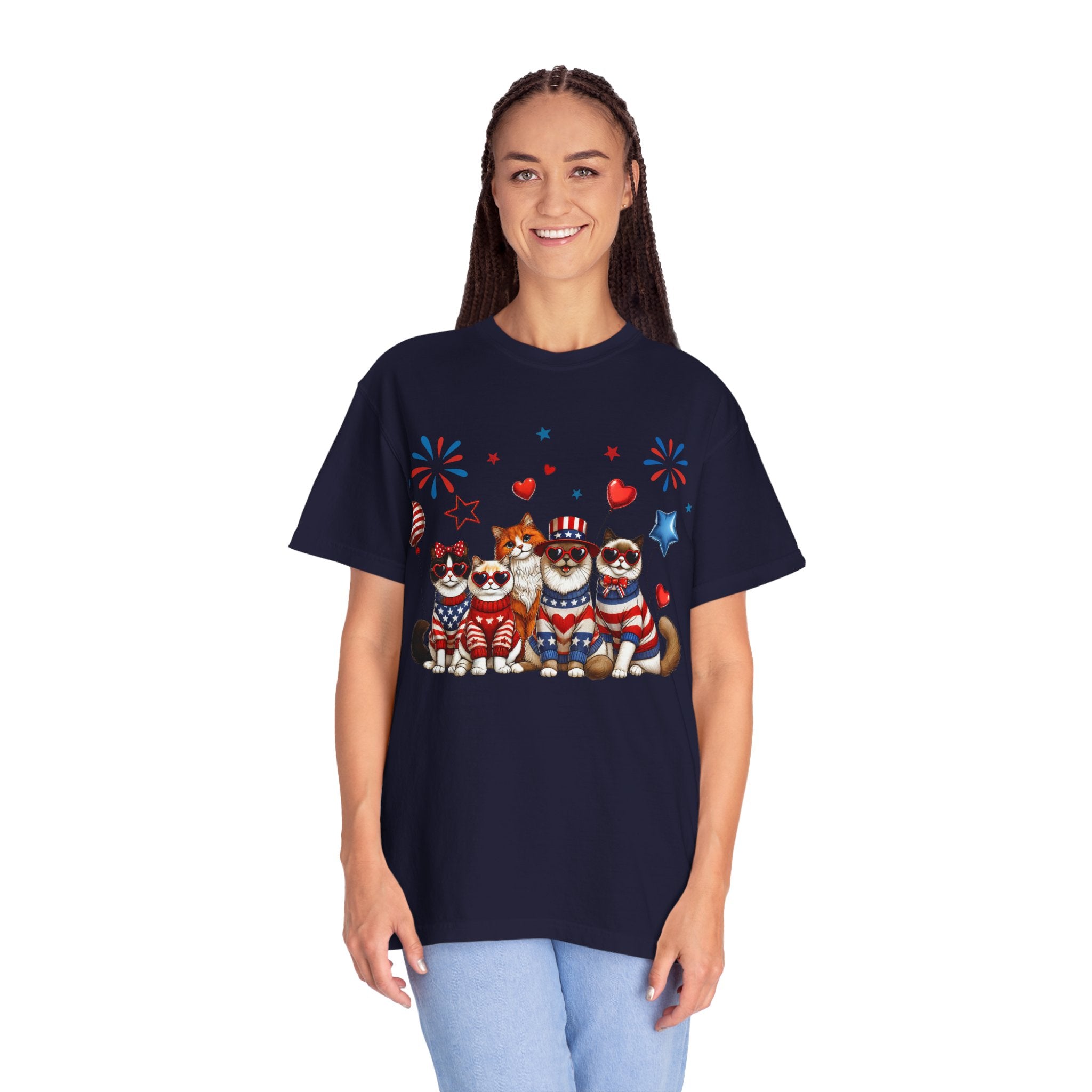 Patriotic Cats 4th of July T-Shirt