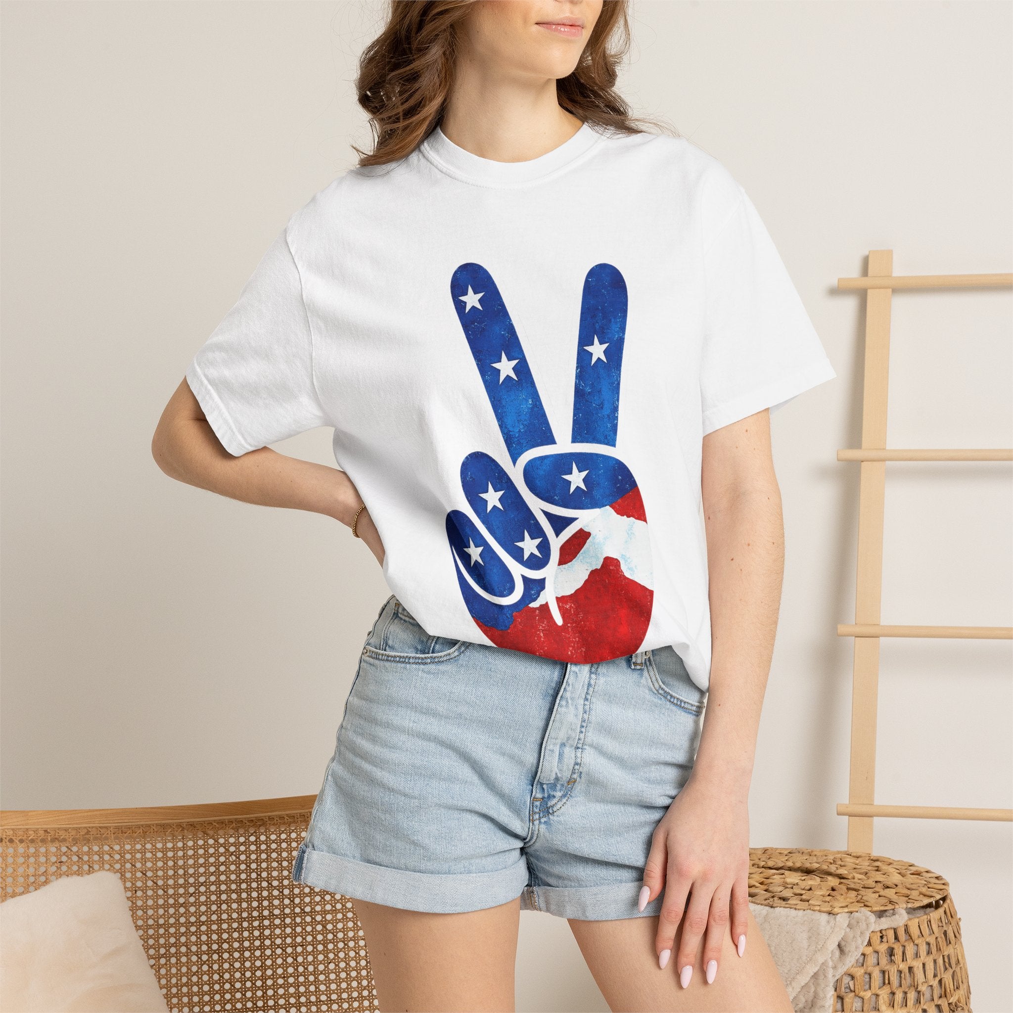 Peace Sign USA Flag T-Shirt – Patriotic Peace Graphic Tee