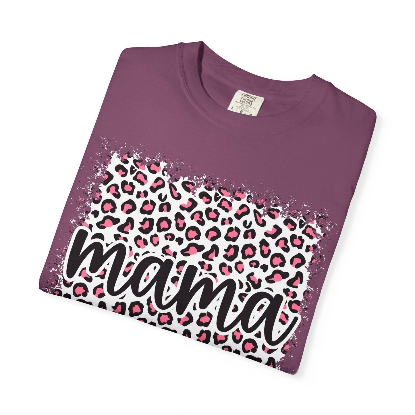 Mama Leopard Print T-Shirt – Floral Pink Cheetah Graphic Tee for Moms