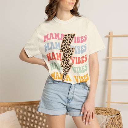 Mama Vibes Lightning Bolt/Leopard Graphic T-Shirt
