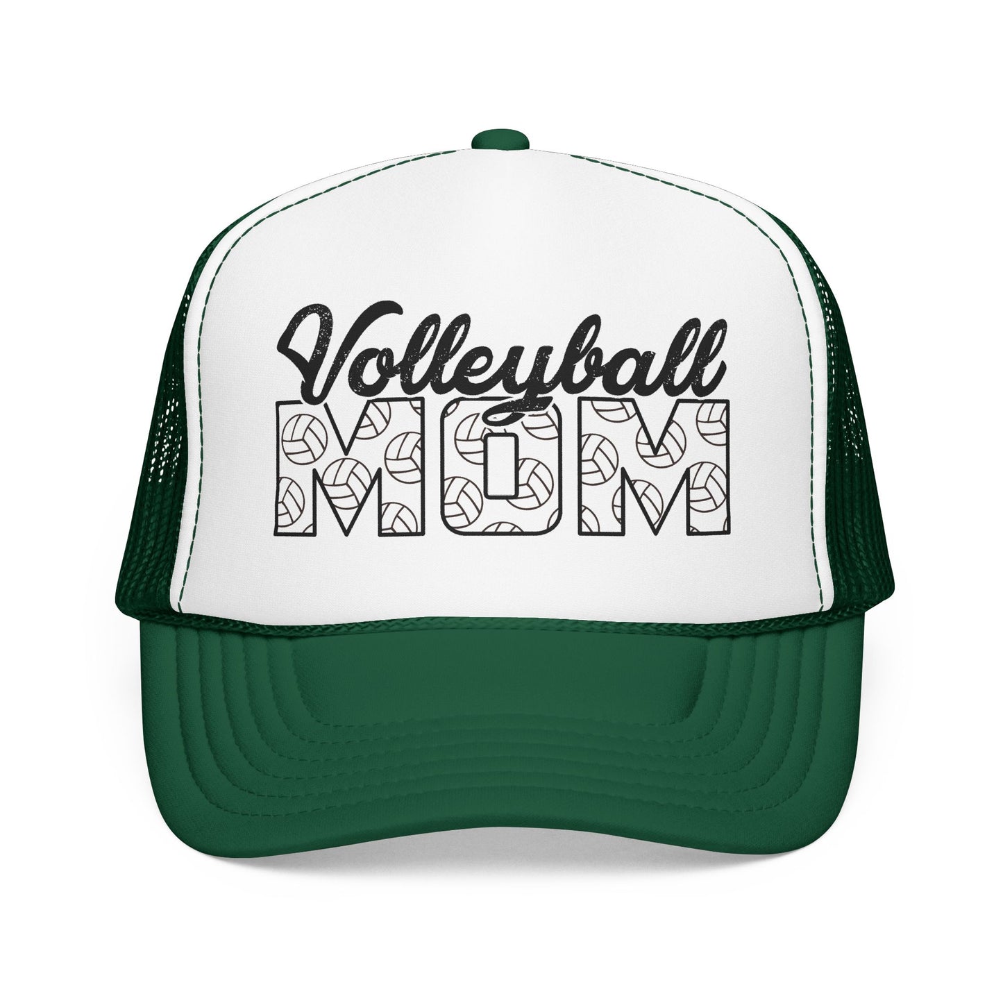 Volleyball Mom Trucker Hat – Foam Mesh Cap with Volleyball Pattern