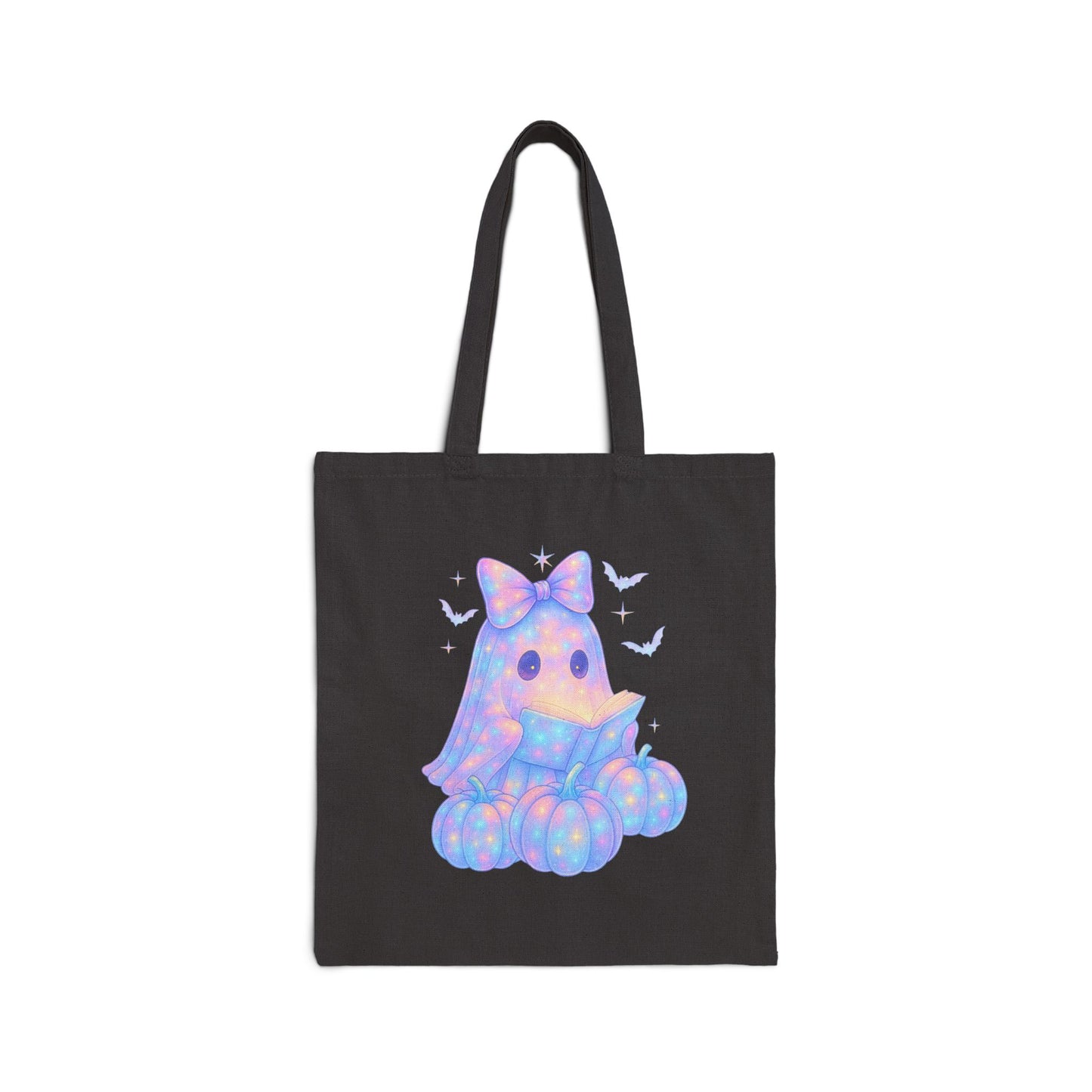 Cute Pastel Ghost Tote Bag – Halloween Pumpkin Trick-or-Treat Canvas Tote