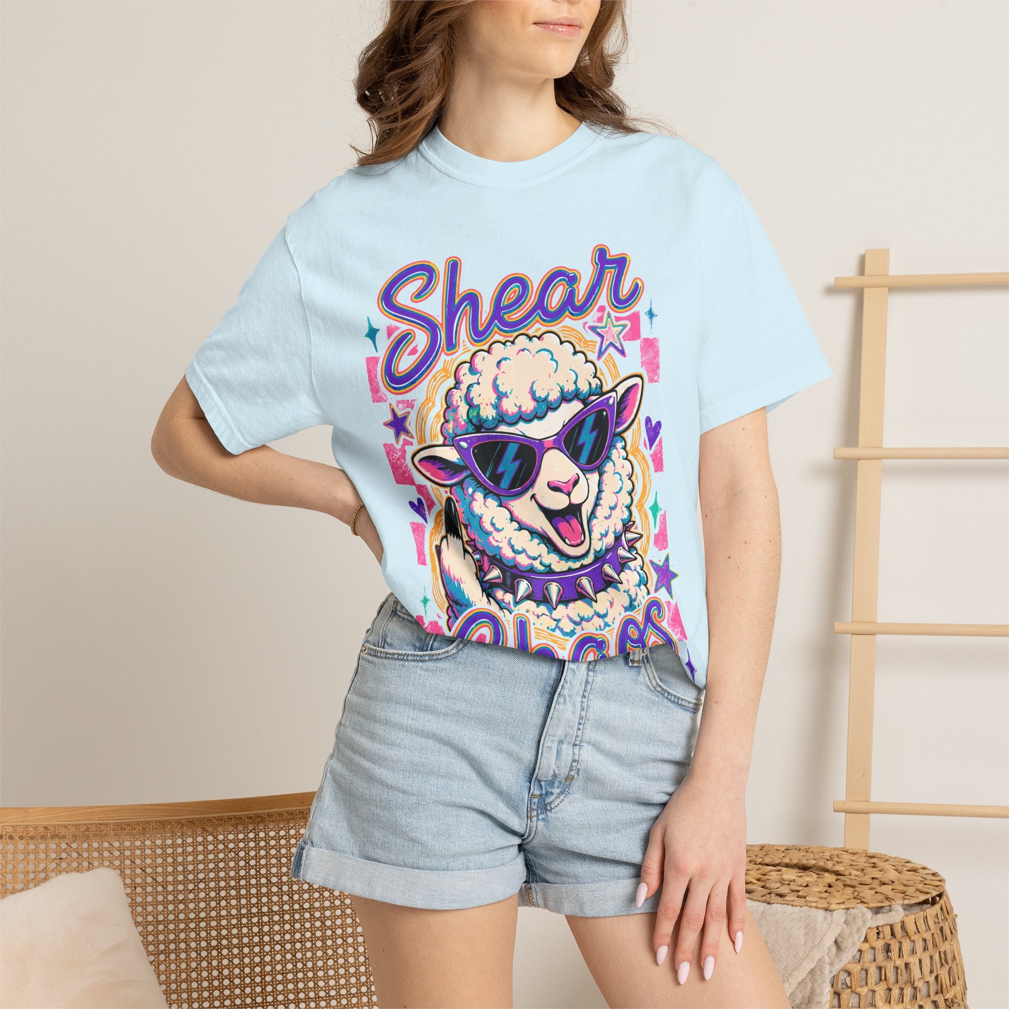 Shear Chaos Sheep Graphic T-Shirt — Cute Sunglasses Lamb Tee