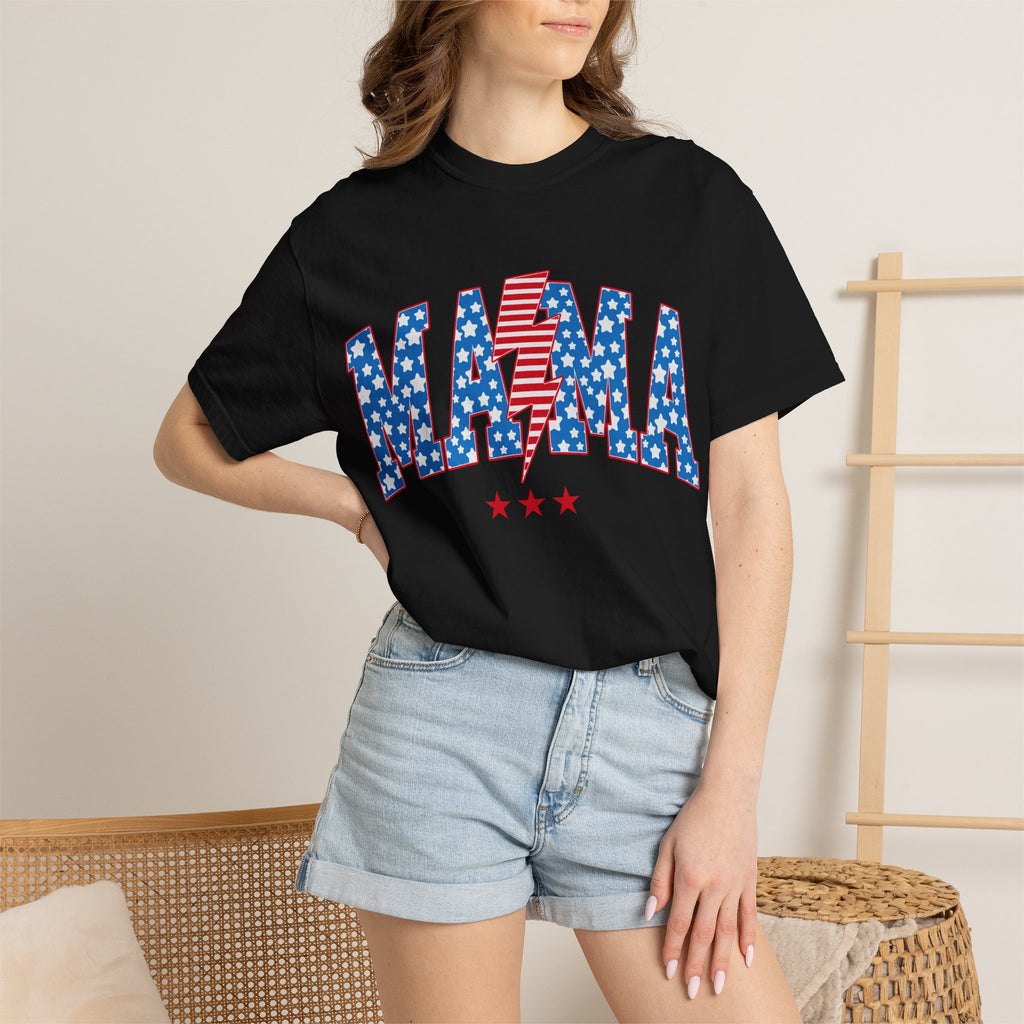 USA 'MAMA' Lightning Bolt T-Shirt — Patriotic Mother's Day Tee