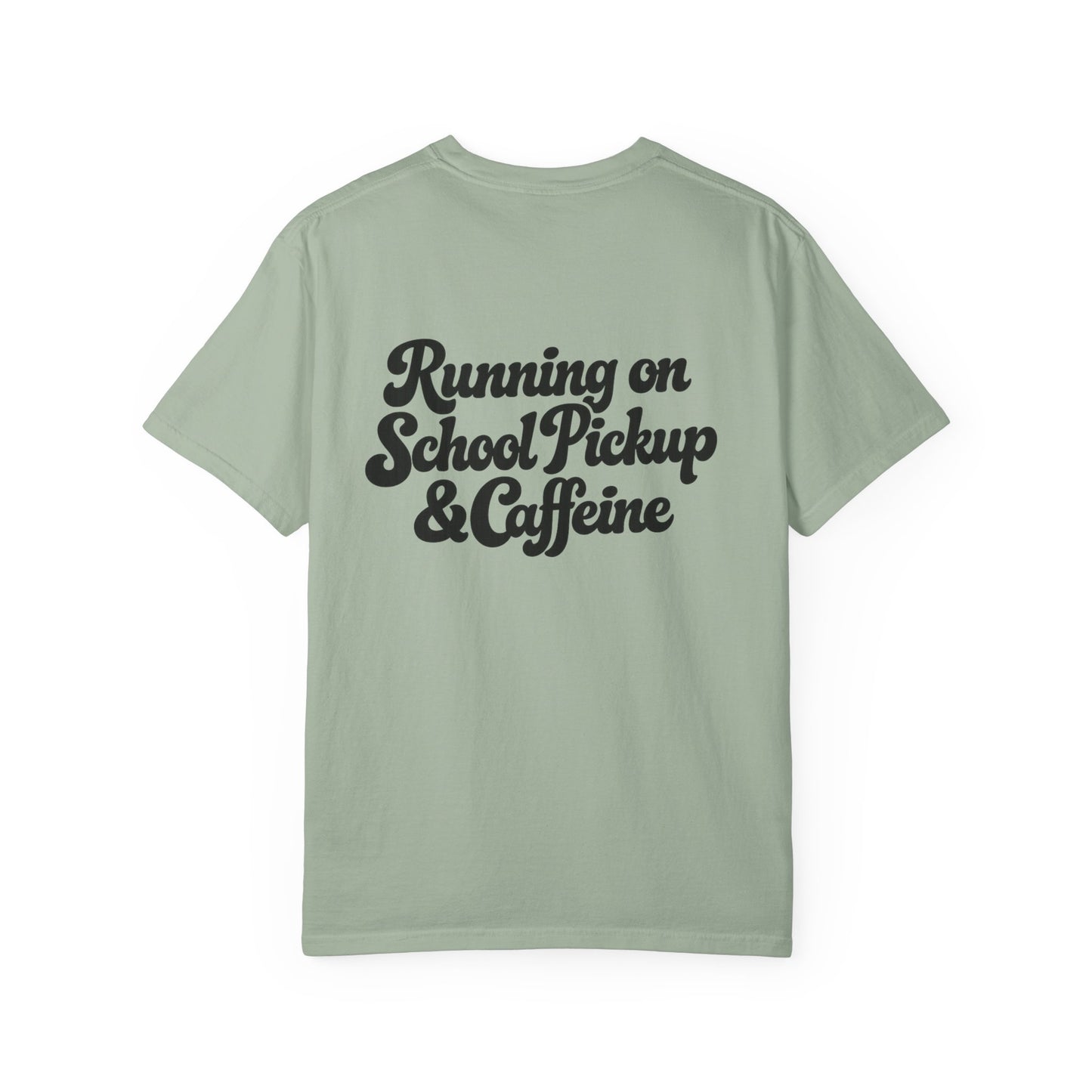 Mama Lightning T‑Shirt — “Running on School Pickup & Caffeine” Graphic Tee