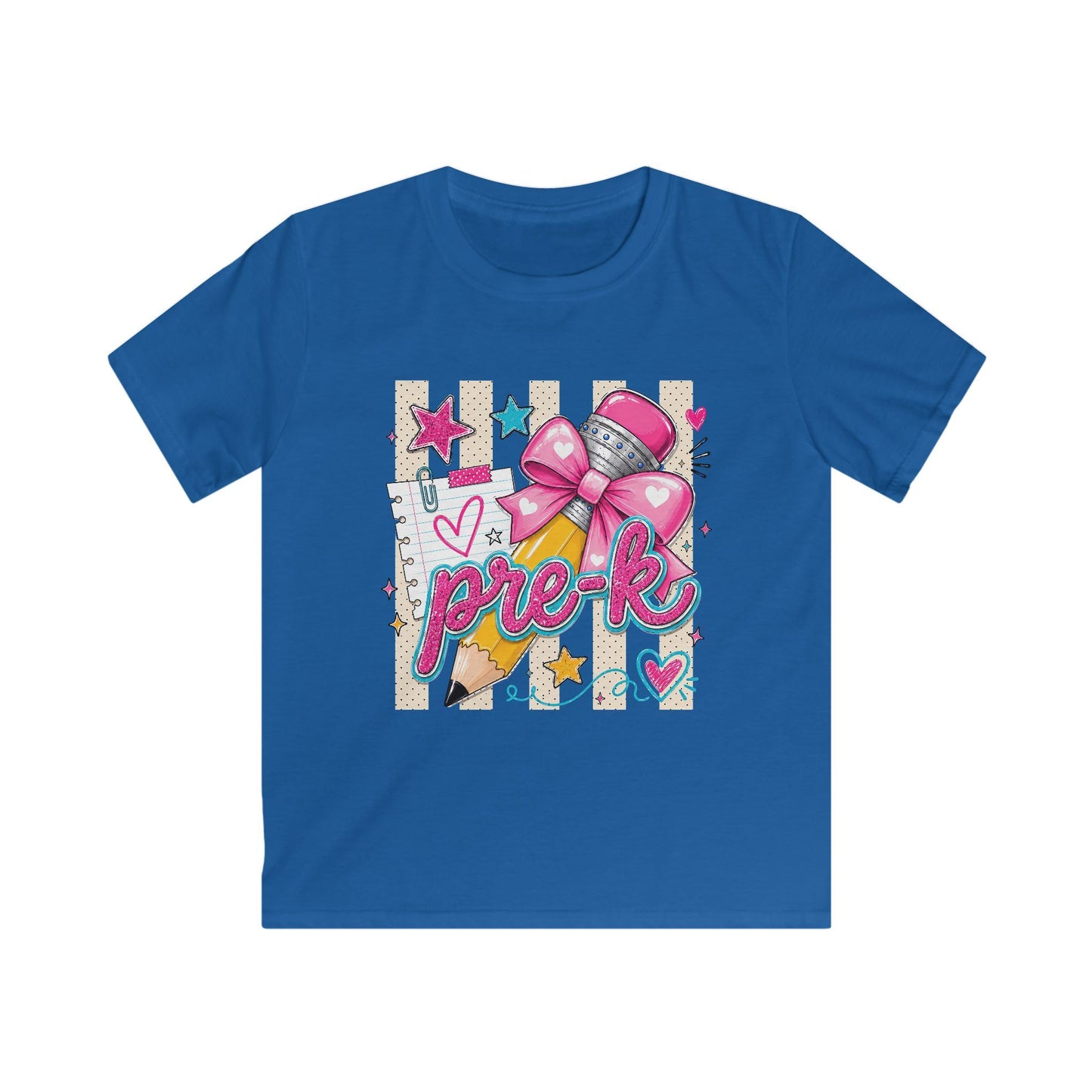 Pre-K Kids T-Shirt — Cute Pink Microphone & Pencil Back-to-School Tee