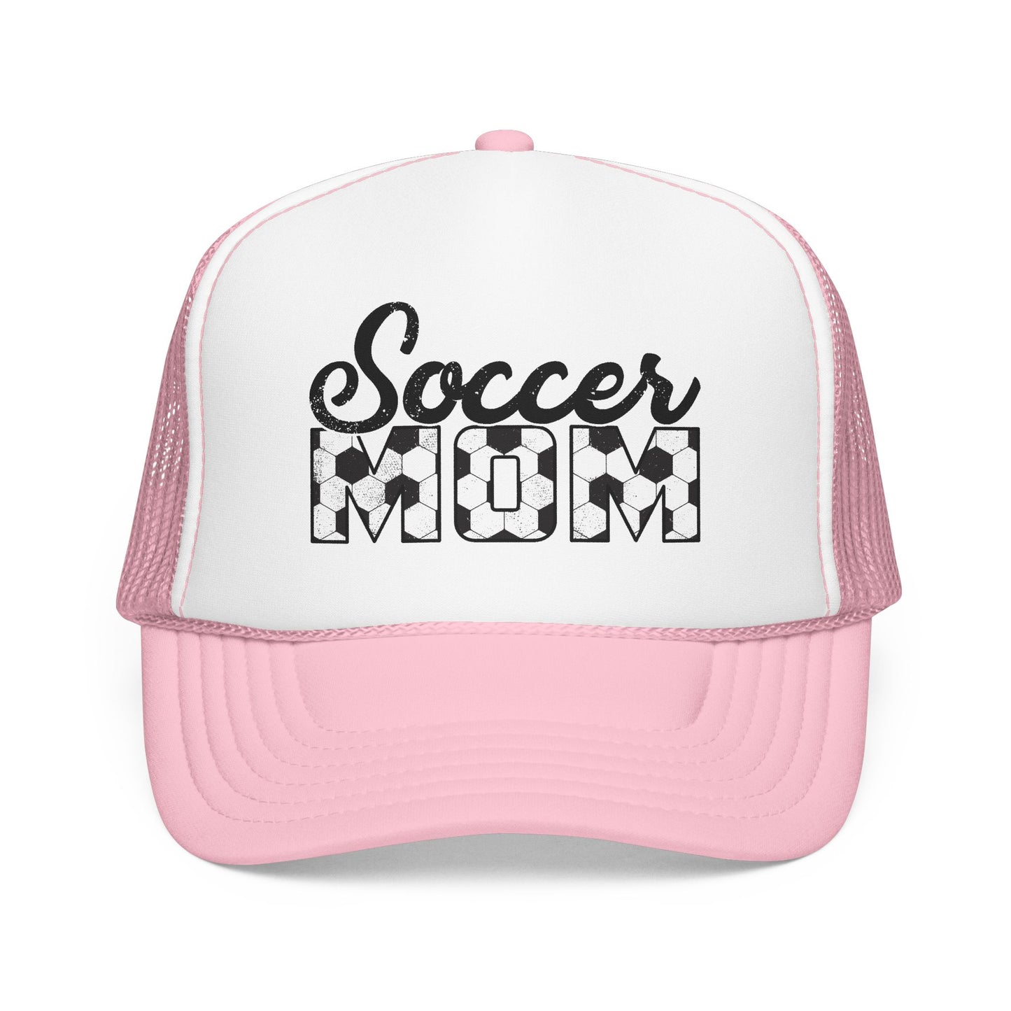 Soccer Mom Trucker Hat – Vintage Soccer Ball Lettering Foam Cap