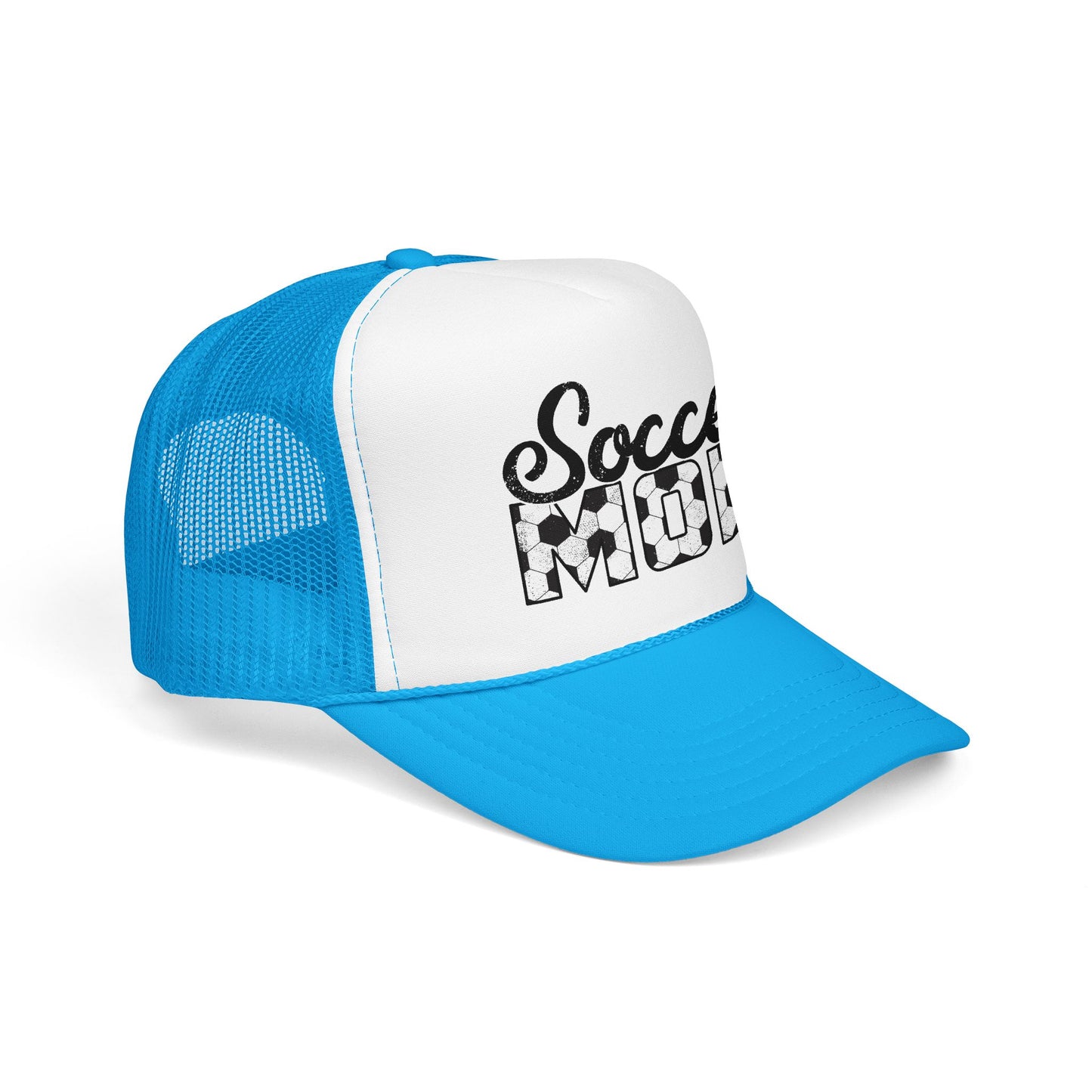Soccer Mom Trucker Hat – Vintage Soccer Ball Lettering Foam Cap
