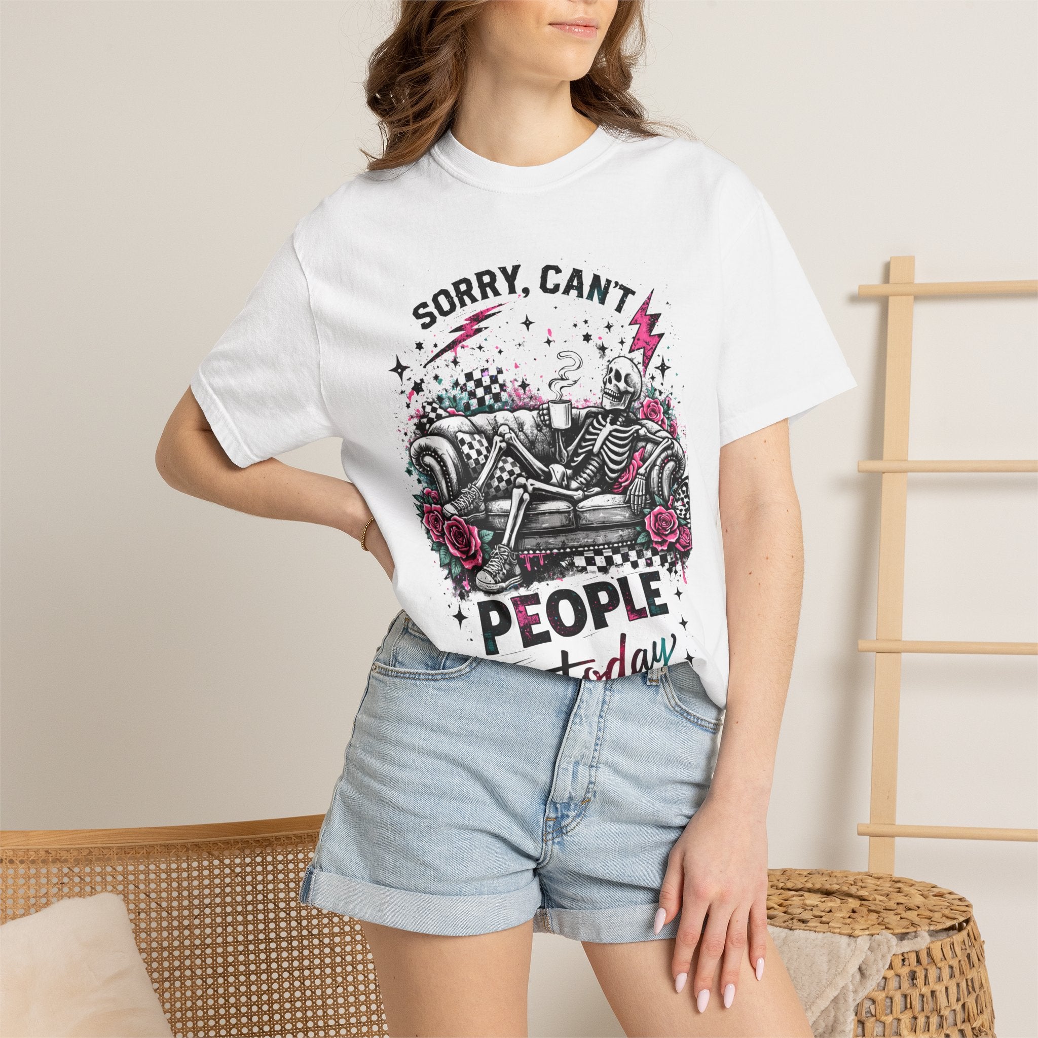 Sorry, Can’t People Today T-Shirt — Skeletal Lounge Graphic Tee