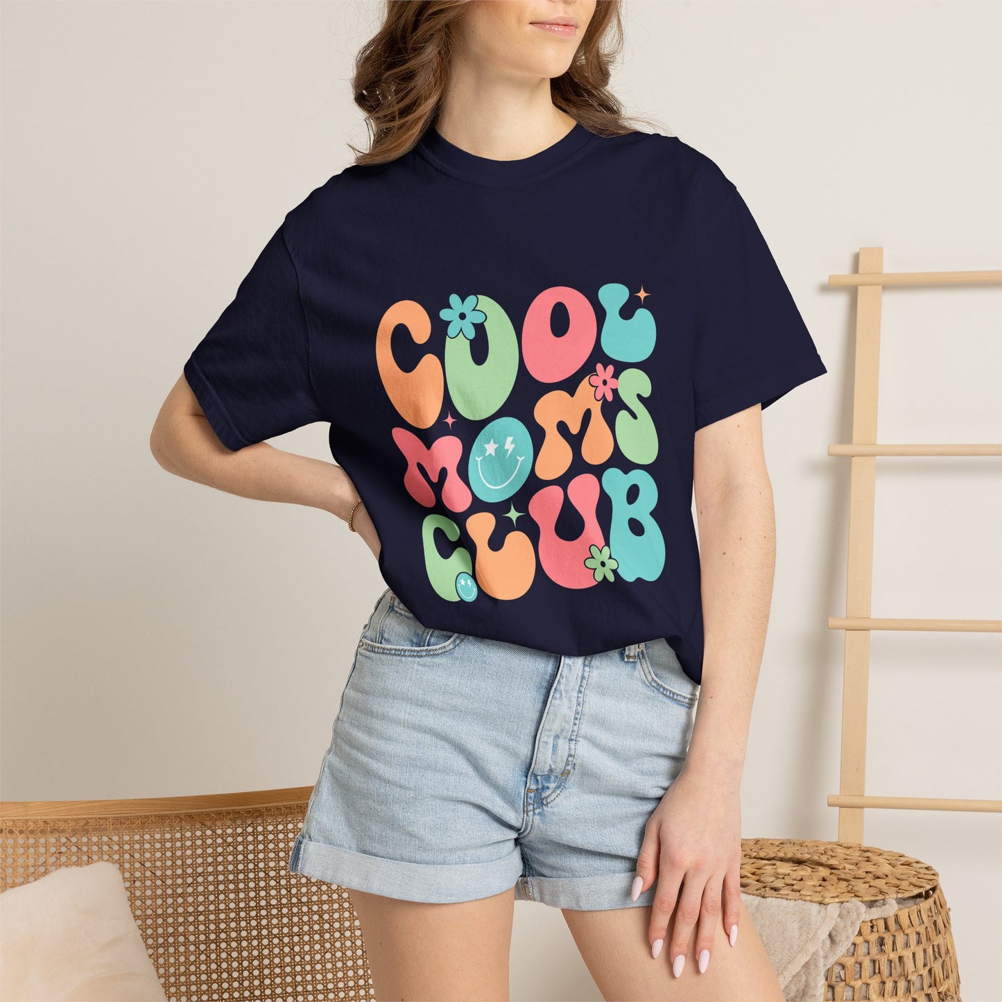 Cool Mom Club T-Shirt — Retro Floral Graphic Tee for Moms