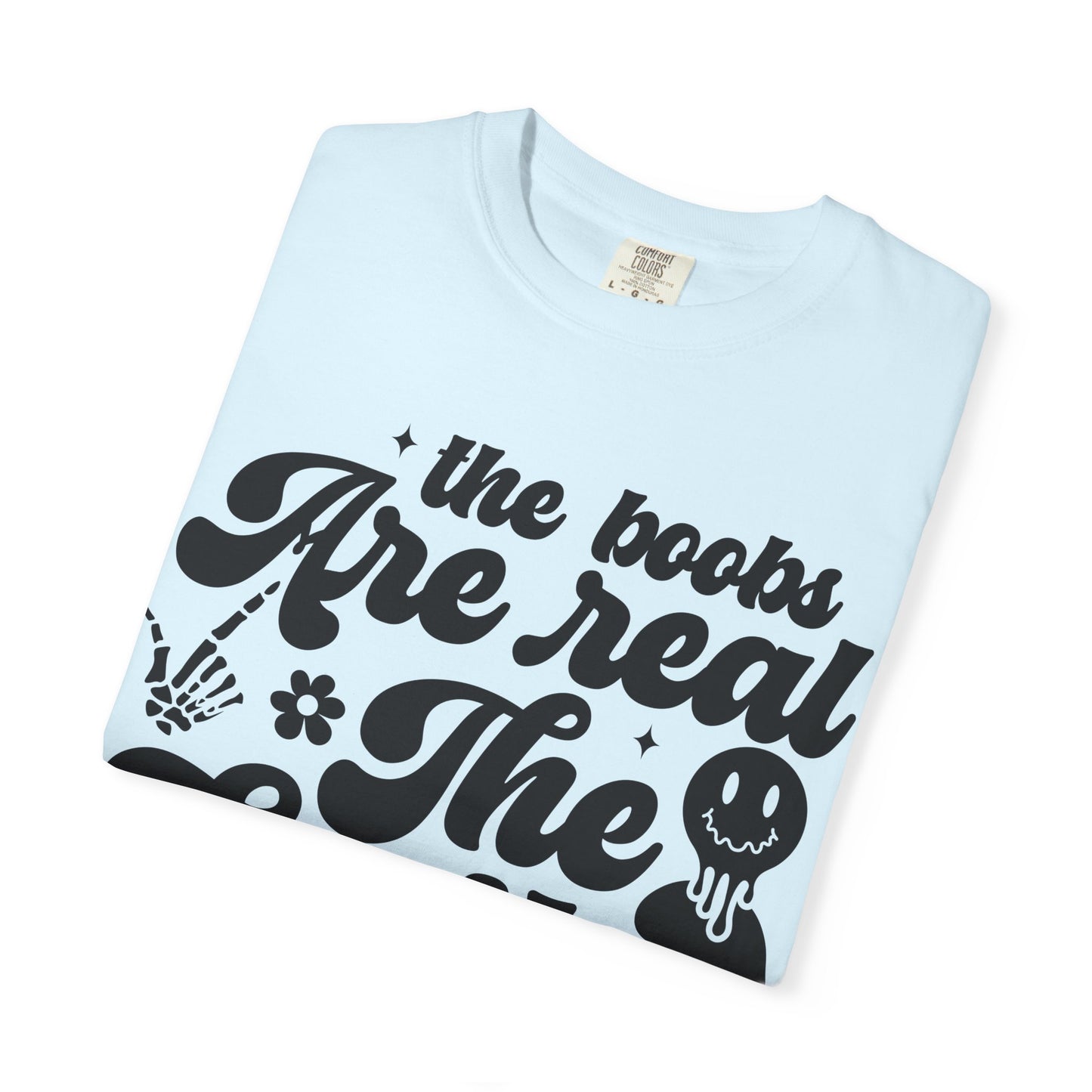 T-Shirt – "The Books Are Real, The Smile Is Fake" Vintage Script Literary Tee