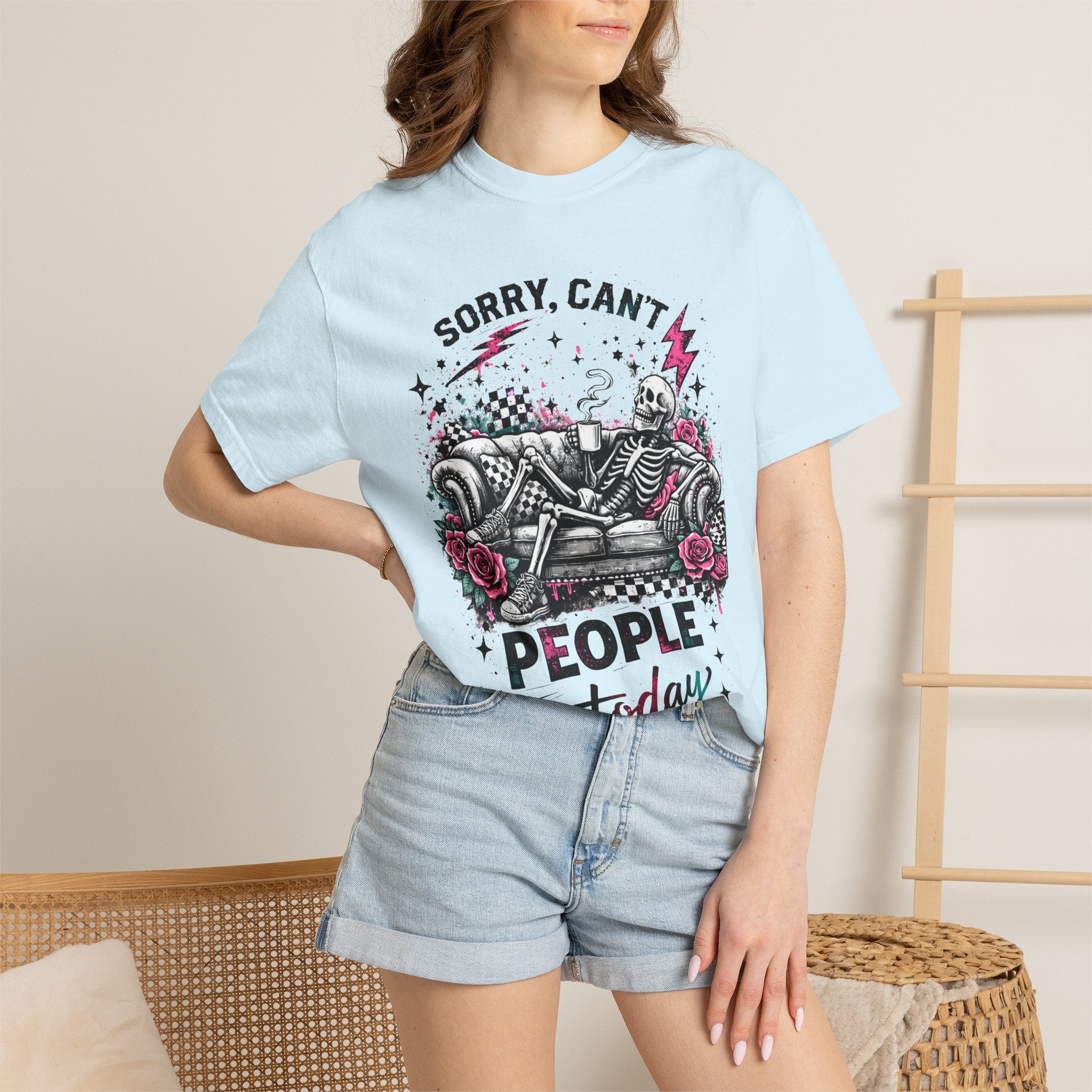 Sorry, Can’t People Today T-Shirt — Skeletal Lounge Graphic Tee