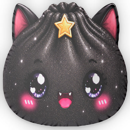 Black Cat Dumpling Plush Pillow
