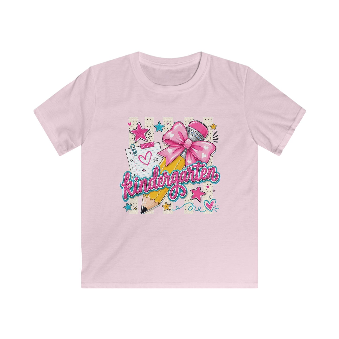 Kindergarten Kids T-Shirt — Cute Pink Bow Back-to-School Tee