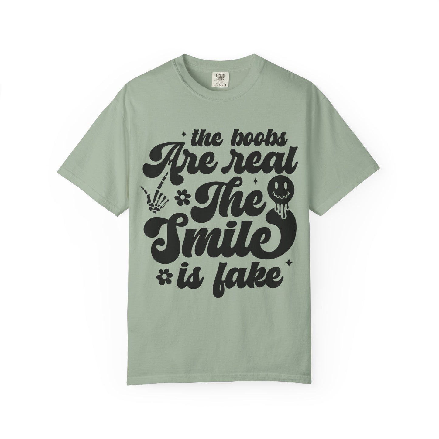 T-Shirt – "The Books Are Real, The Smile Is Fake" Vintage Script Literary Tee