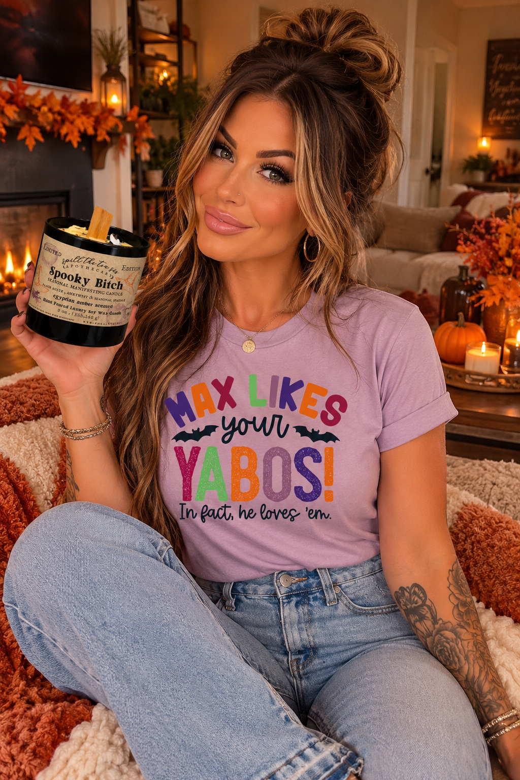 Max Likes Your Yabos Tee | Funny Witchy Halloween Graphic T-Shirt