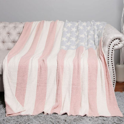 American USA Flag Reversible Throw Blanket