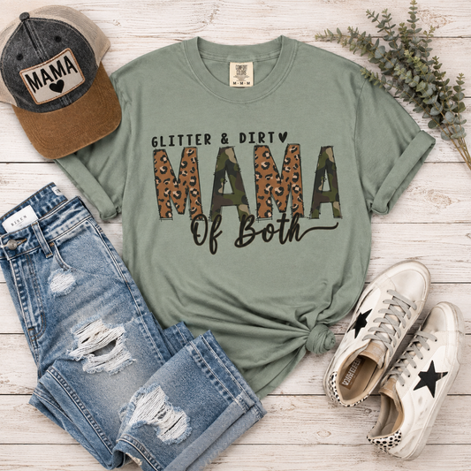 Mama of Both Leopard Graphic T-Shirt
