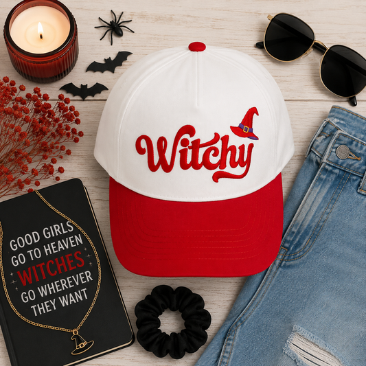 🧙‍♀️ Witchy Embroidered Halloween Hat | New | Fall Snapback