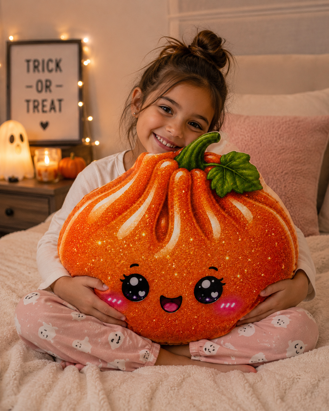 Kawaii Pumpkin Pillow — Cute Halloween Plush Decor