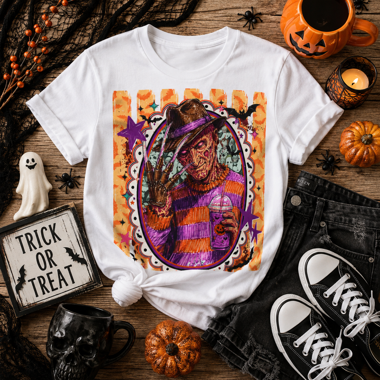 Freddy Krueger Halloween Graphic T‑Shirt