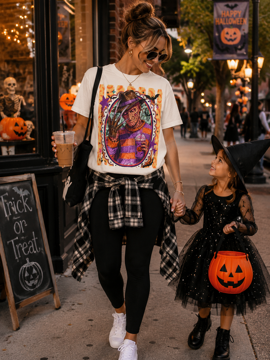 Freddy Krueger Halloween Graphic T‑Shirt — Retro Horror Portrait Tee