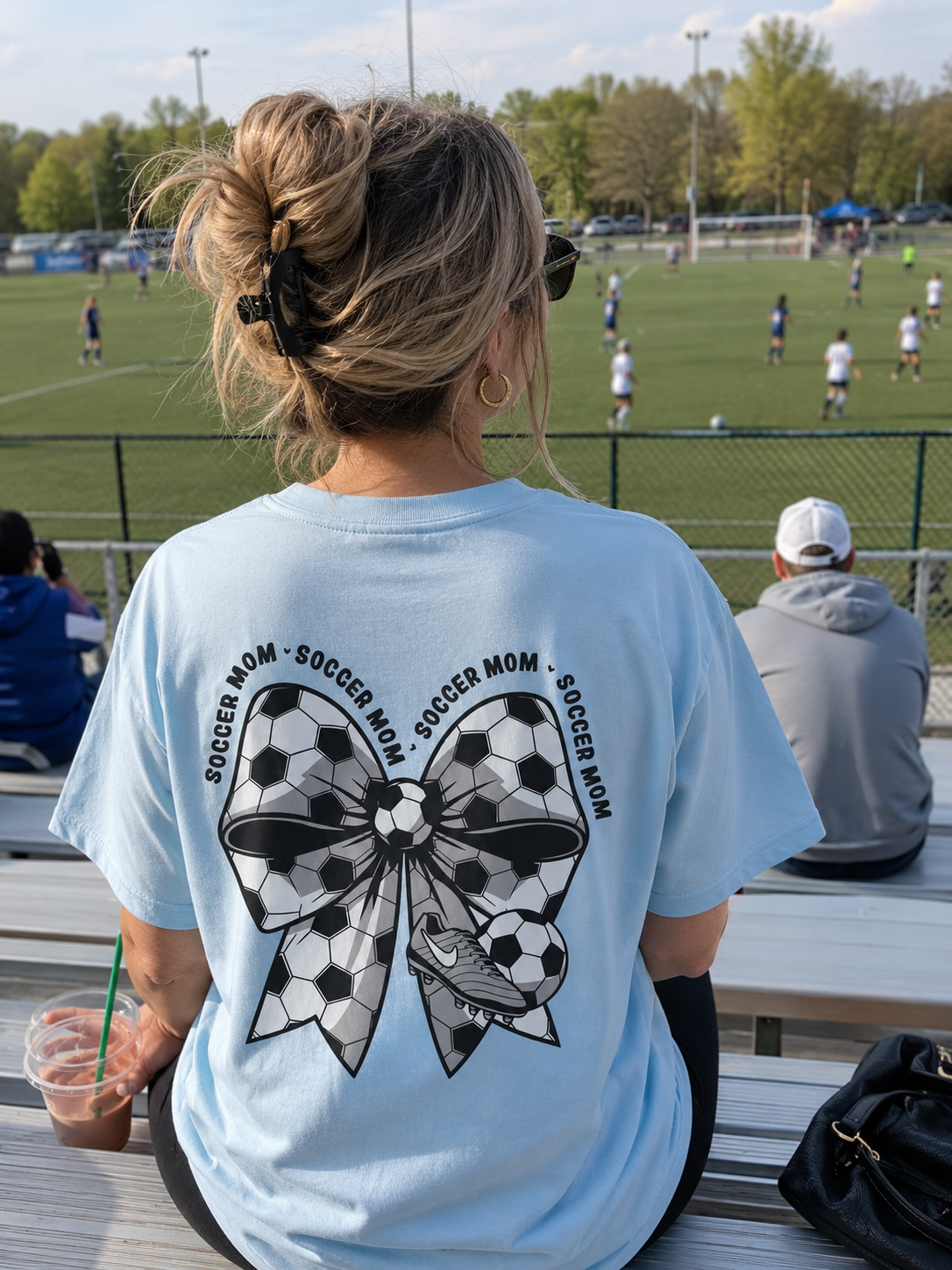 Soccer Mom T‑Shirt (Bow Soccer Design)