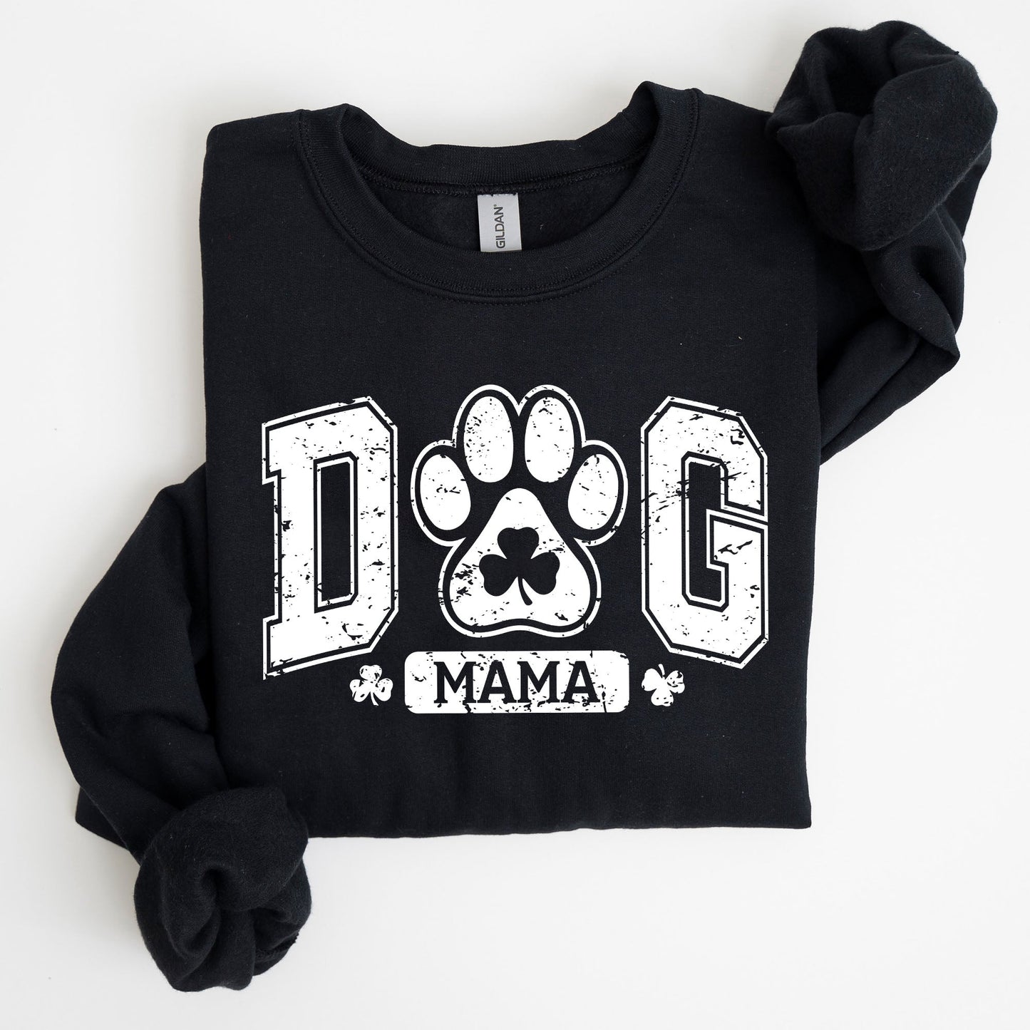 Dog Mama Coquette Bow Shamrock Clover Irish Lucky Lucky Charm St Patrick's Day Sweatshirt
