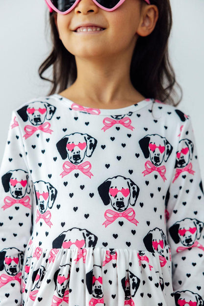 Love You Spots L/S Pocket Twirl Dress