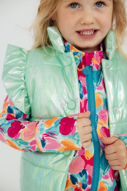 SALE Mint Iridescent Puffer Vest