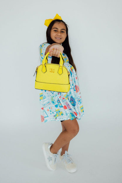 Neon Yellow Glitter Girl's Crossbody Purse