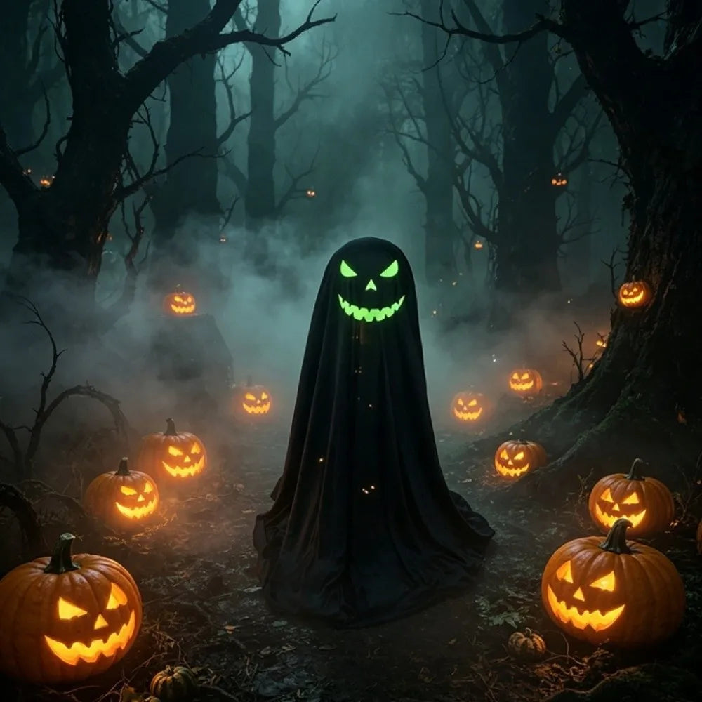 Luminous Halloween Standing Ghost Decor Adjustable Gothic Outdoor Light-up Ghost