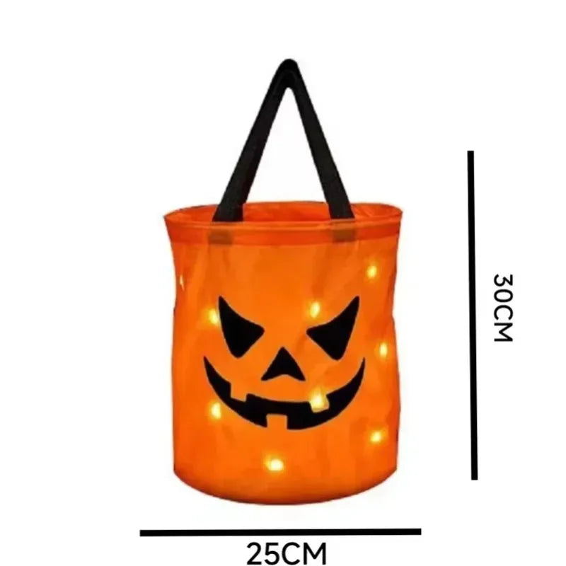 Halloween Pumpkin Bag LED Light Up Handle