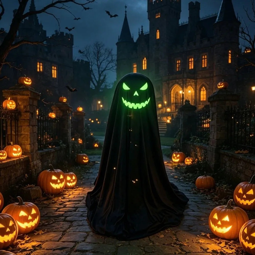 Luminous Halloween Standing Ghost Decor Adjustable Gothic Outdoor Light-up Ghost
