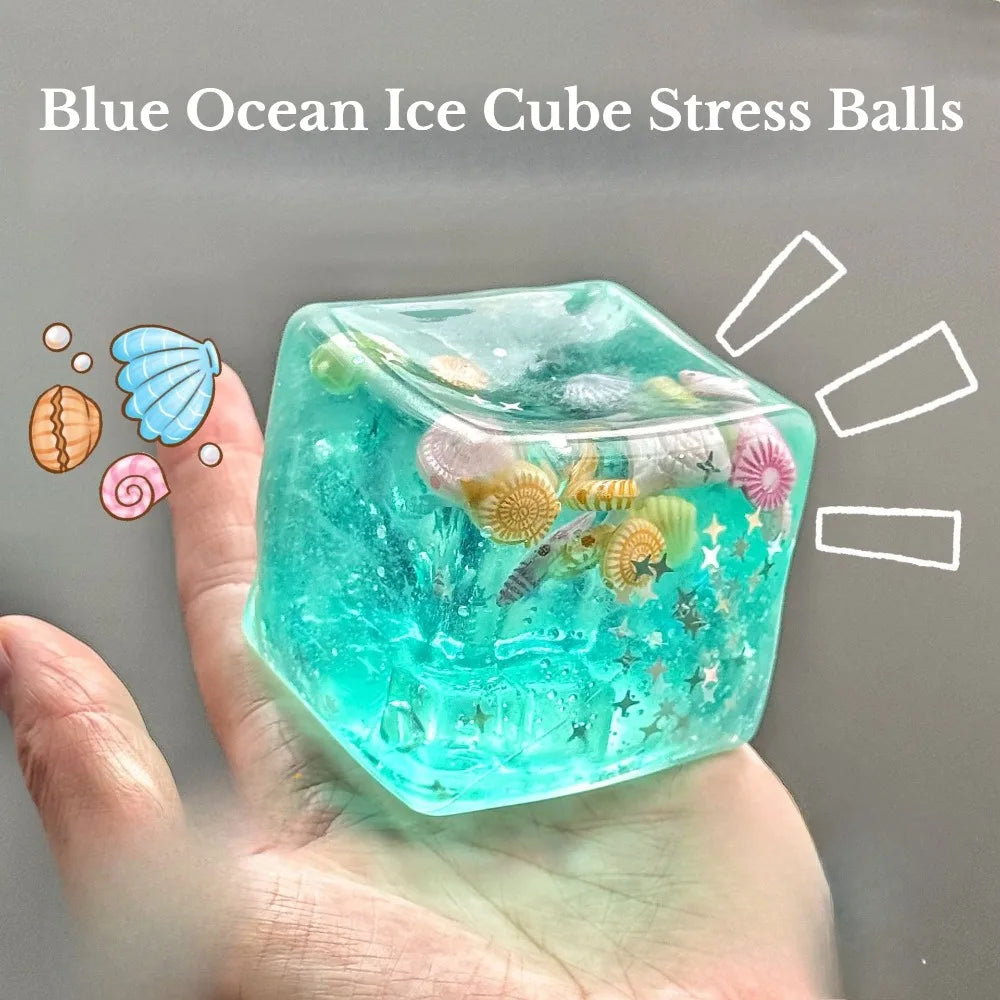 🌊 Taba Ocean Squishy Stress Ball Cube 🧊
