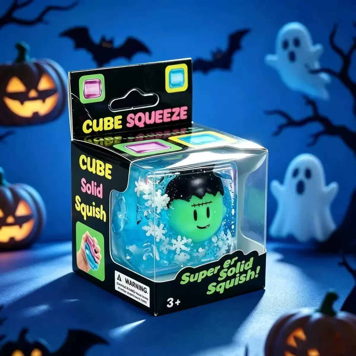 🎃✨ Luminous Halloween Spooky Squishy Cube 👻