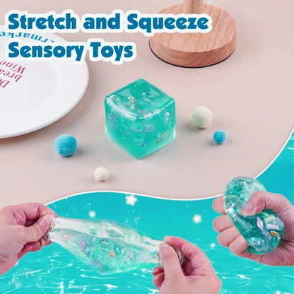 🌊 Taba Ocean Squishy Stress Ball Cube 🧊