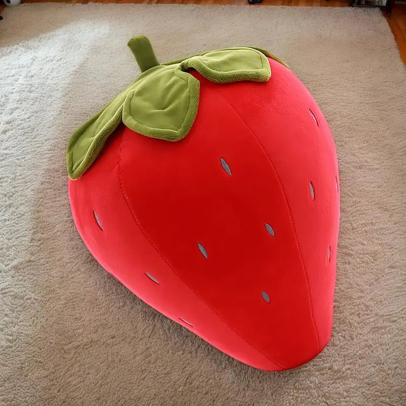 Cozy Strawberry Plush Pillow