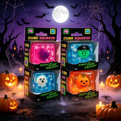 🎃✨ Luminous Halloween Spooky Squishy Cube 👻