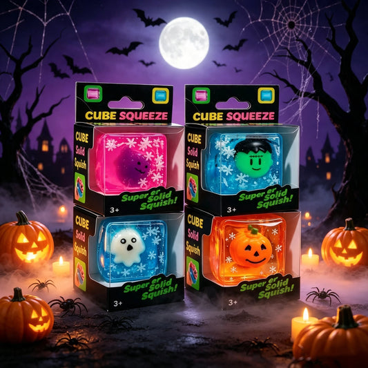 🎃✨ Luminous Halloween Spooky Squishy Cube 👻