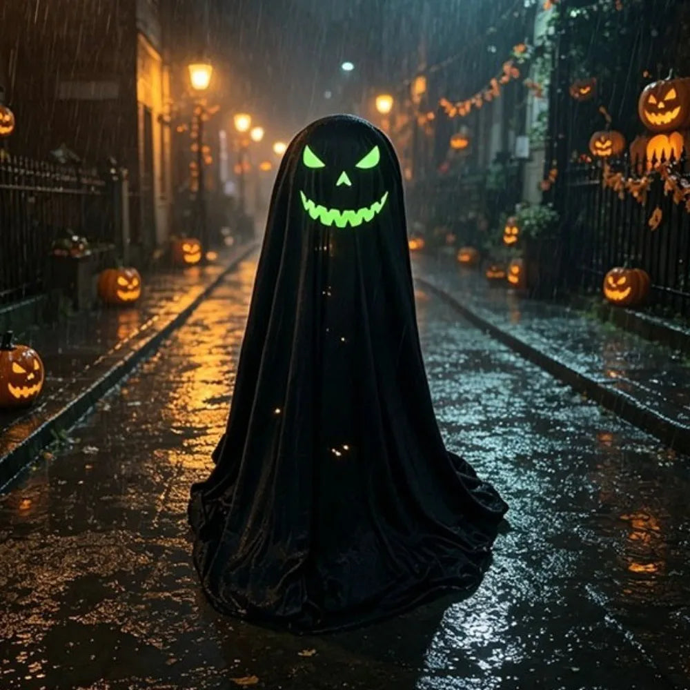 Luminous Halloween Standing Ghost Decor Adjustable Gothic Outdoor Light-up Ghost