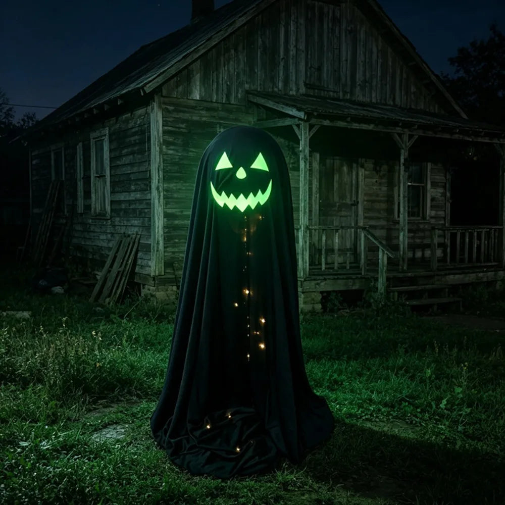 Luminous Halloween Standing Ghost Decor Adjustable Gothic Outdoor Light-up Ghost