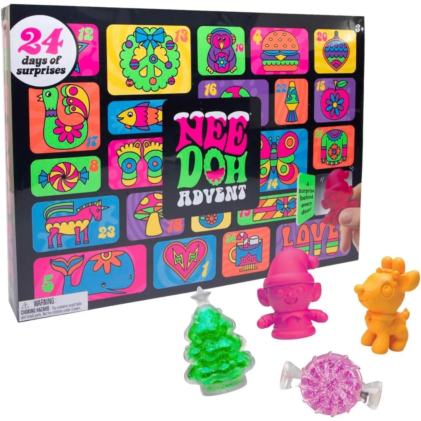 Needoh New Funky Frights Halloween Advent Calendar 13 Days, Spooky Squishy Slow Rise Stress Relief Toys Countdown Gift Box