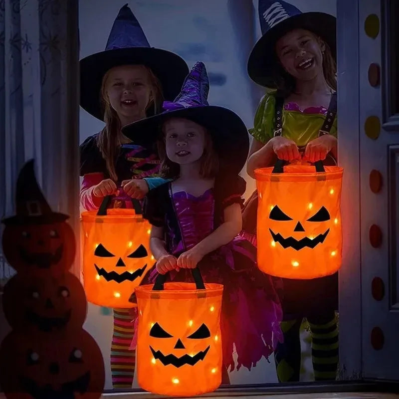 Halloween Pumpkin Bag LED Light Up Handle